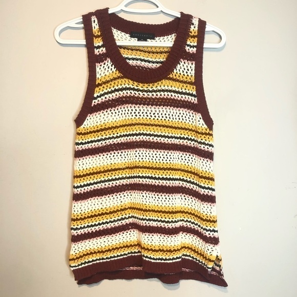 Anthropologie Sanctuary Crochet Sleeveless Striped Top, size XS - Picture 3 of 11